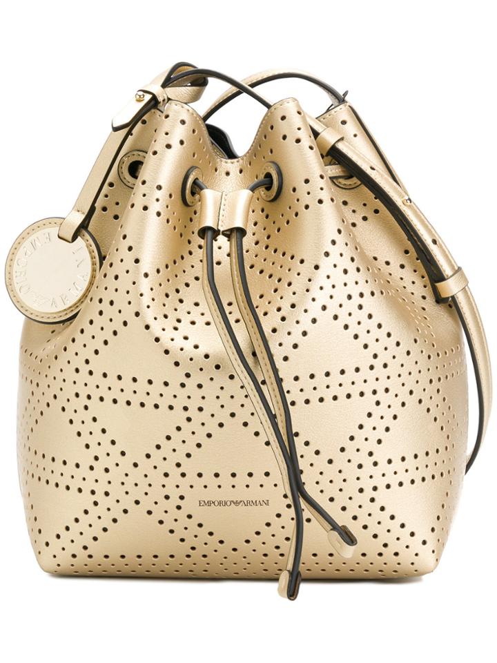 Emporio Armani Embossed Style Satchel Bag - Metallic