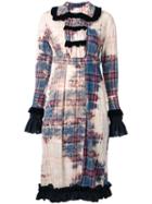Akiko Aoki Stain Effect Plaid Dress, Women's, Size: Medium, Yellow/orange, Cotton