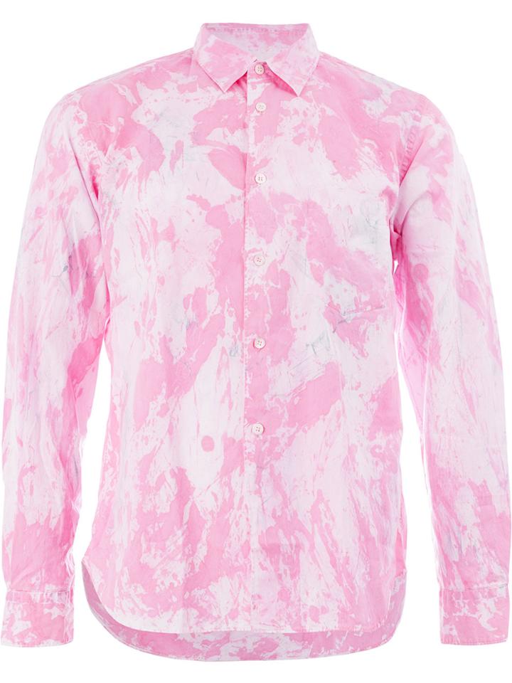 Comme Des Garçons Homme Plus Marble Print Shirt - Pink & Purple