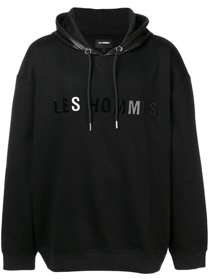 Les Hommes Freedom Print Hoodie - Black