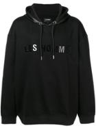 Les Hommes Freedom Print Hoodie - Black