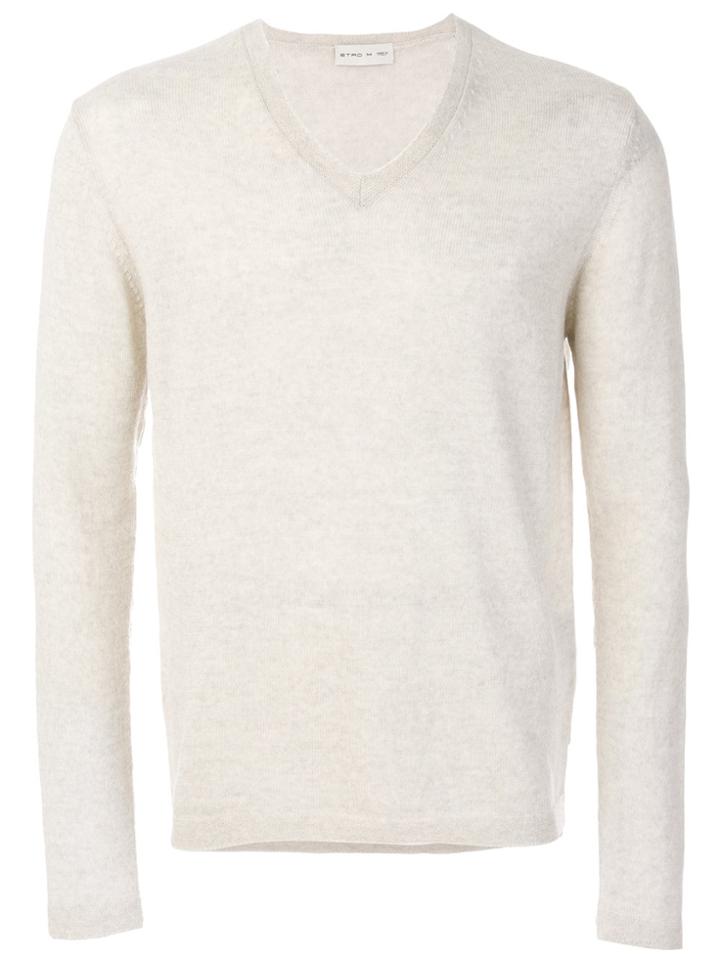 Etro V-neck Sweater - White