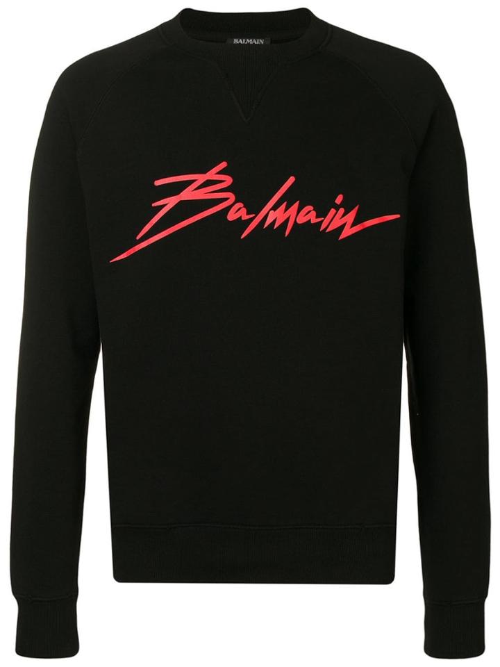 Balmain Contrast Logo Sweatshirt - Black