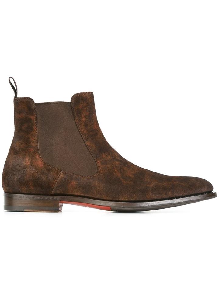 Santoni Distressed Chelsea Boots