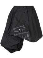 Comme Des Garçons Flowing Skirt With Contrast Stitch Detail - Black