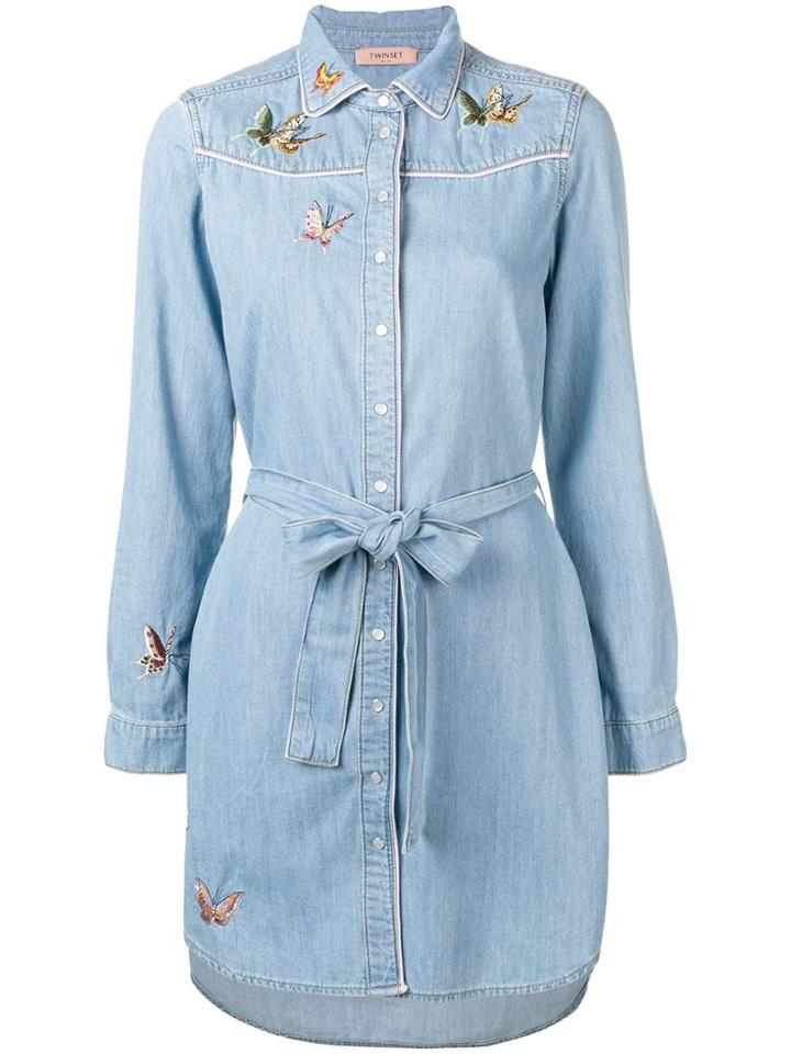 Twin-set Denim Shirt Dress - Blue