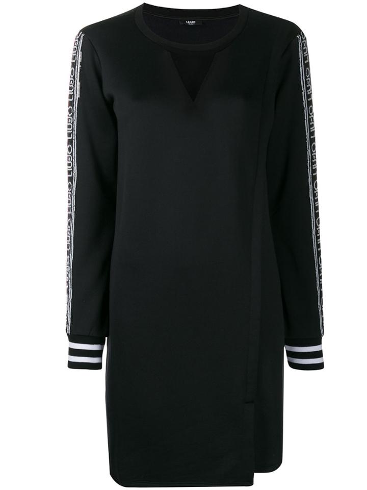 Liu Jo Side Logo Longsleeved Dress - Black