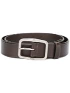 Prada Classic Belt, Men's, Size: 85, Brown, Calf Leather