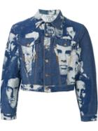 Jean Paul Gaultier Vintage Face Jacquard Denim Jacket, Adult Unisex, Size: Medium, Blue