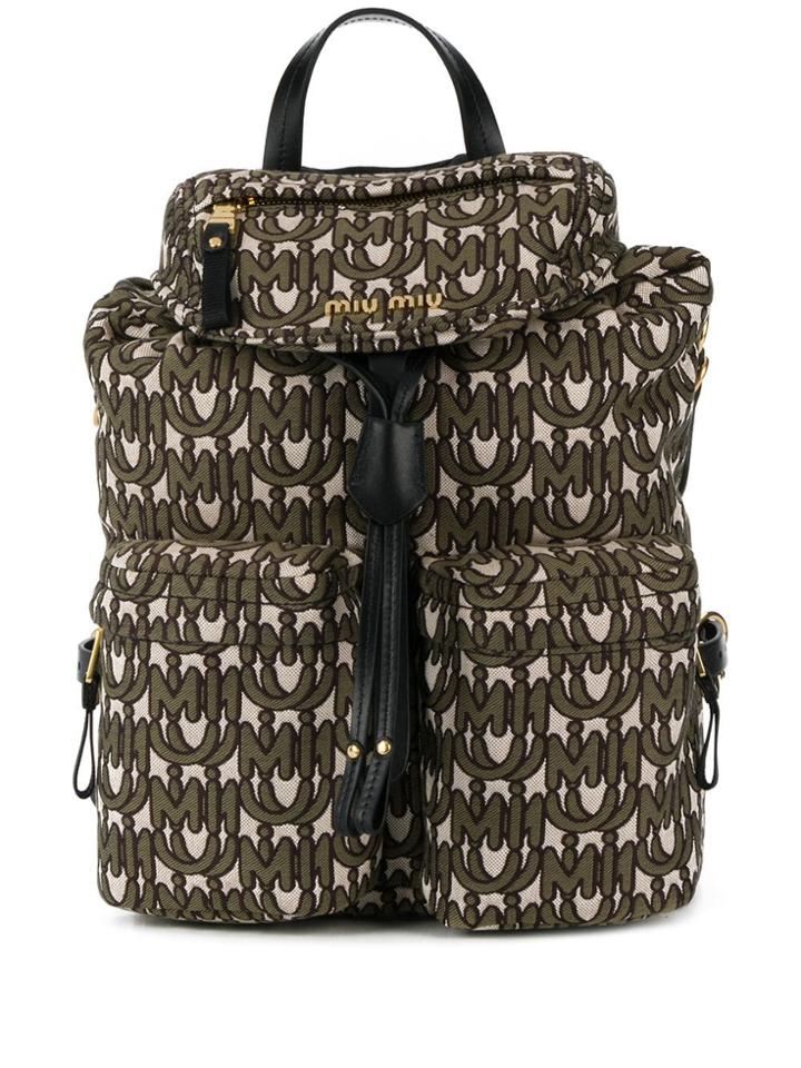 Miu Miu Miu Miu - Woman - Back Pack Logo - Green
