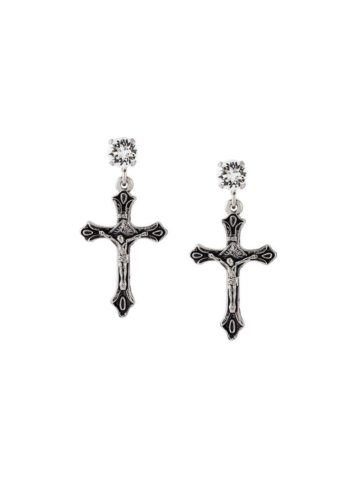 Givenchy Crucifix Earrings - Metallic