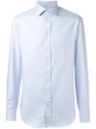 Armani Collezioni Checked Shirt, Men's, Size: 38, Blue, Cotton