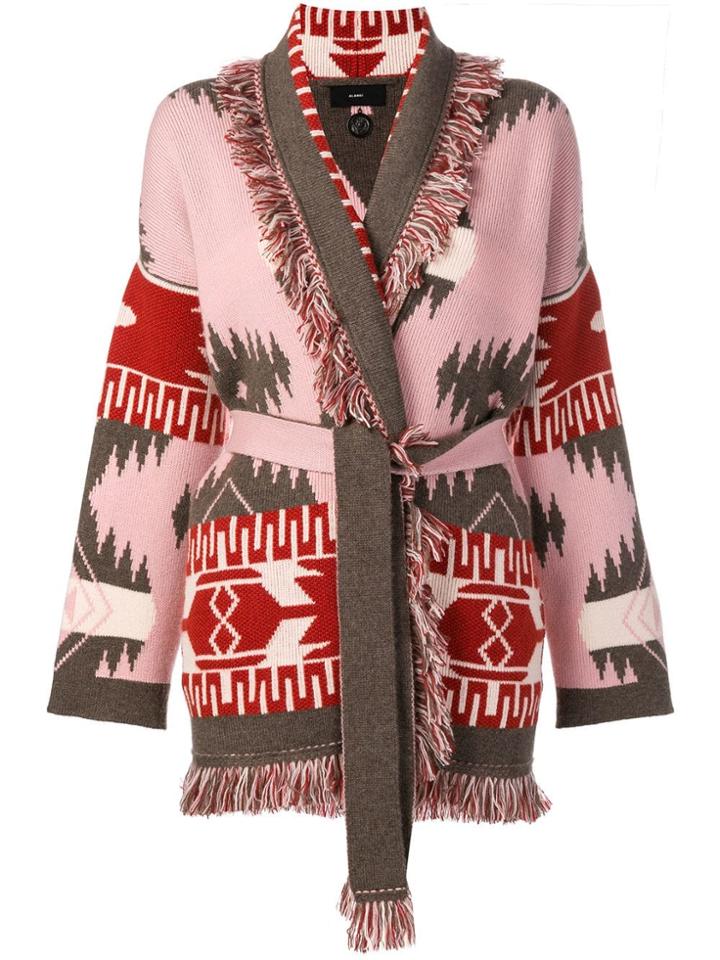 Alanui Cashmere Fringed Cardi-coat - Pink