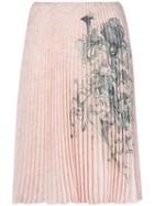 Prada Pleated Printed Skirt - Pink