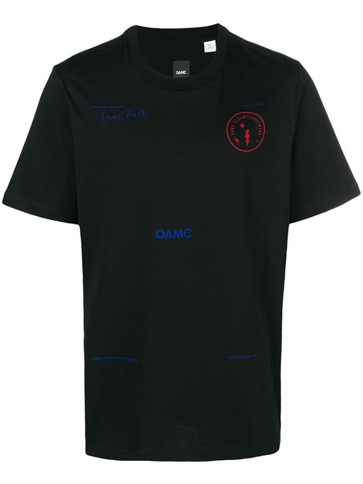 Oamc Front Printed T-shirt - Black