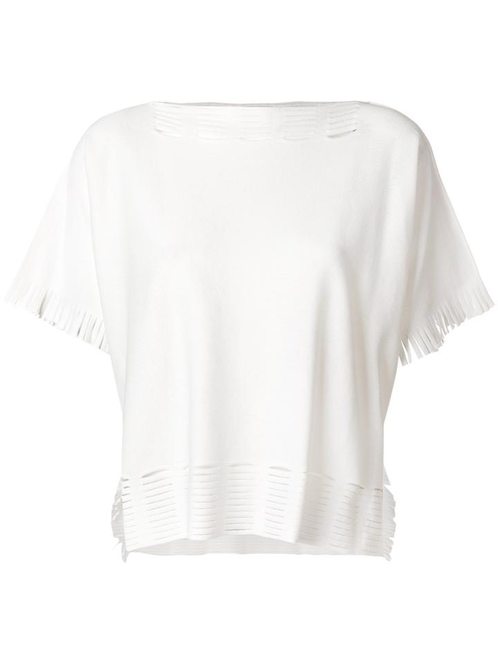 Issey Miyake Perforated Knitted Top - White