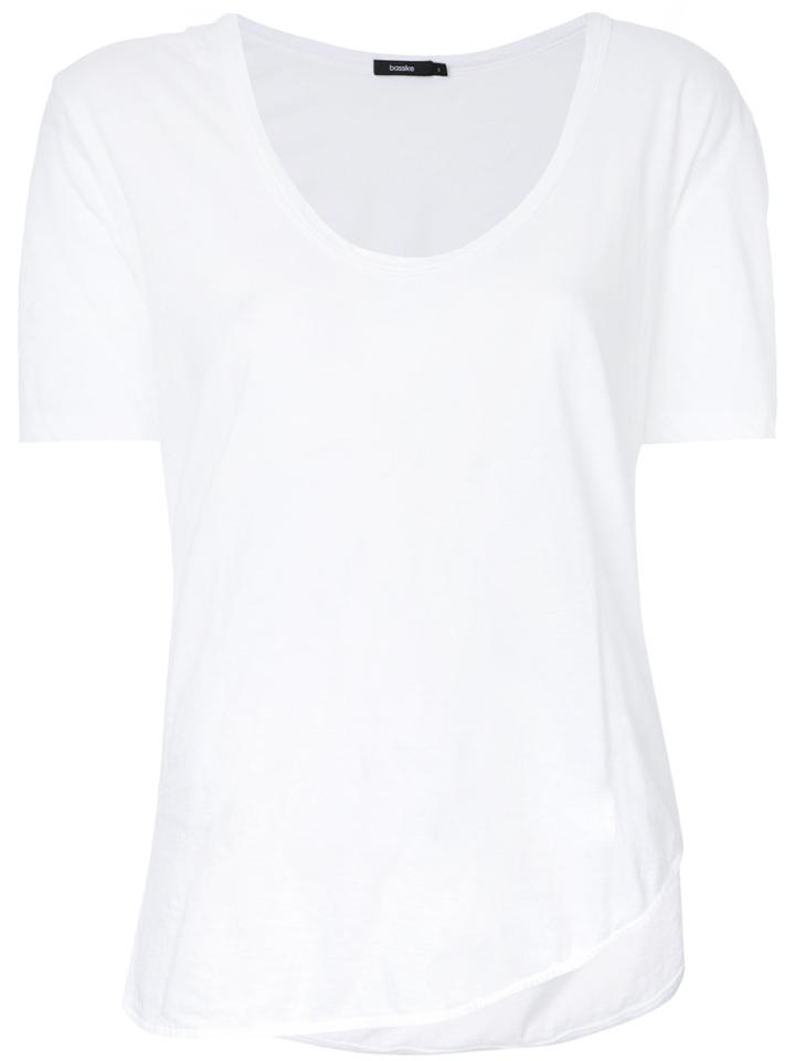 Bassike Scoop Neck T-shirt, Women's, Size: 8, White, Cotton