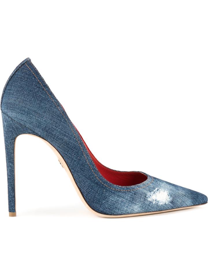 Dsquared2 Denim Lurex Blade Pumps - Blue