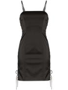 Unravel Project Fitted Lace-up Mini-dress - Black