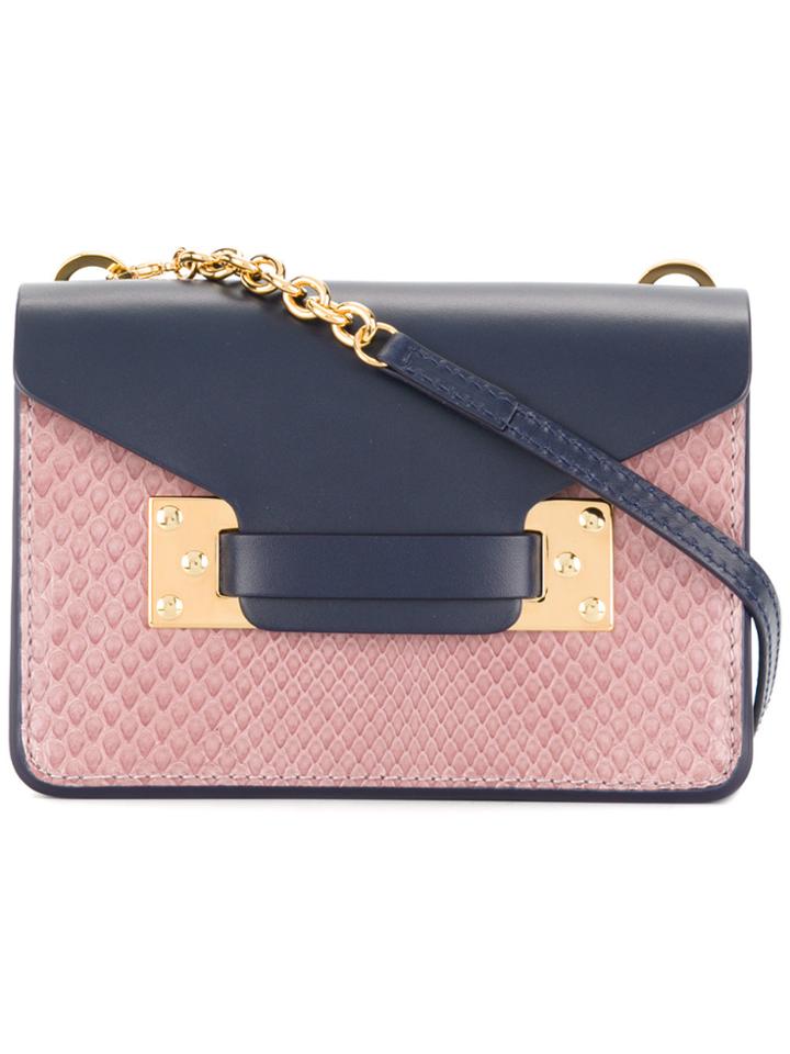 Sophie Hulme Nano Milner Leather And Python-effect Shoulder Bag - Blue