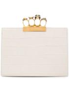 Alexander Mcqueen Embellished Ring Clutch Bag - Neutrals