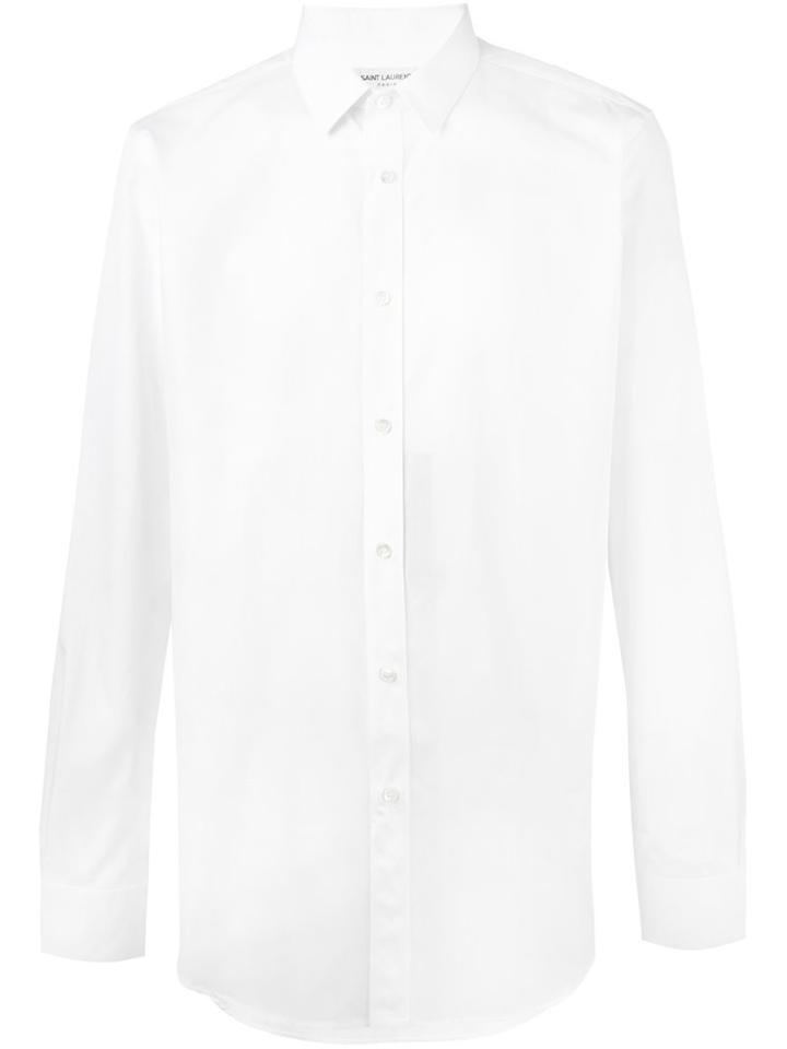 Saint Laurent Classic Long Sleeve Shirt, Men's, Size: 42, White, Cotton