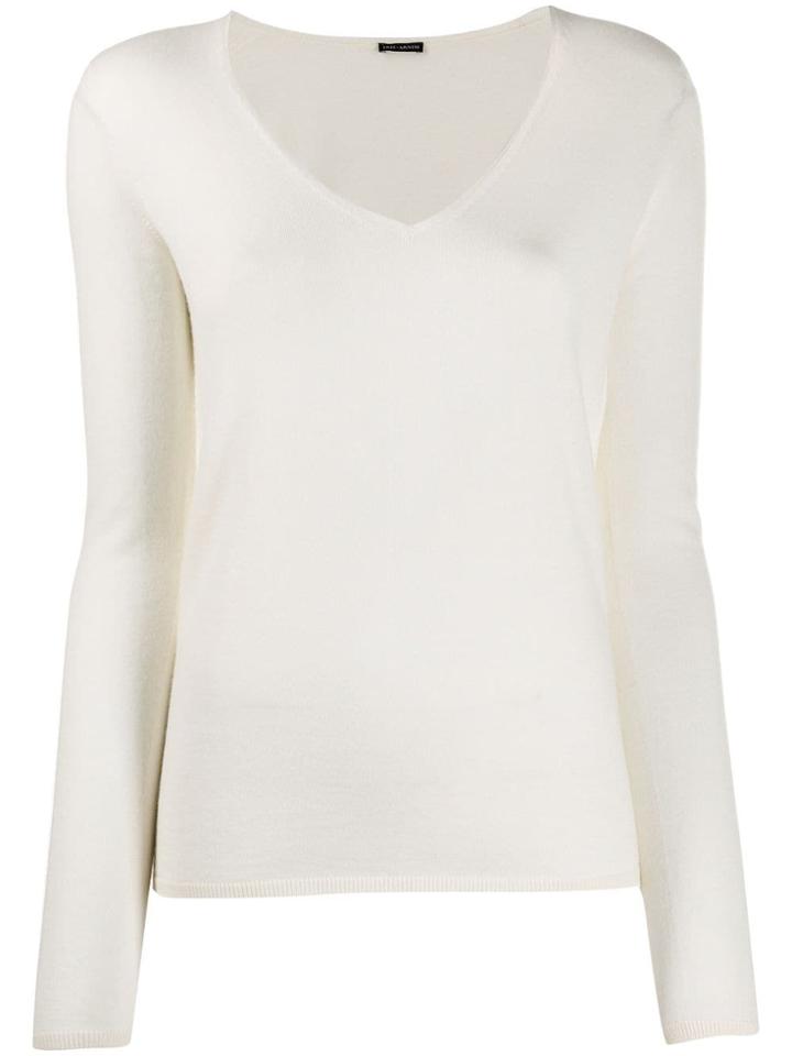 Iris Von Arnim Fitted V-neck Pullover - Neutrals