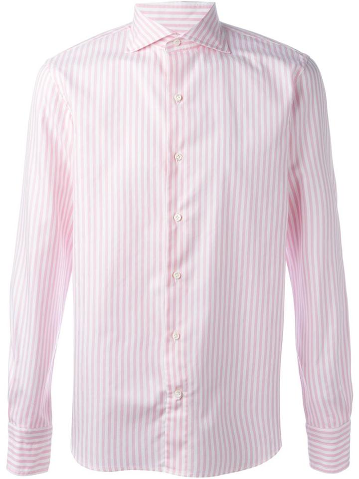 Gabriele Pasini Striped Shirt, Men's, Size: 39, Pink/purple, Cotton