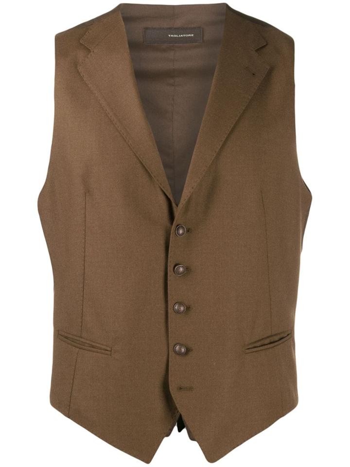 Tagliatore Twill Waistcoat - Brown