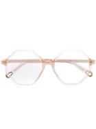 Chloé Eyewear Hexagon-framed Glasses - Neutrals