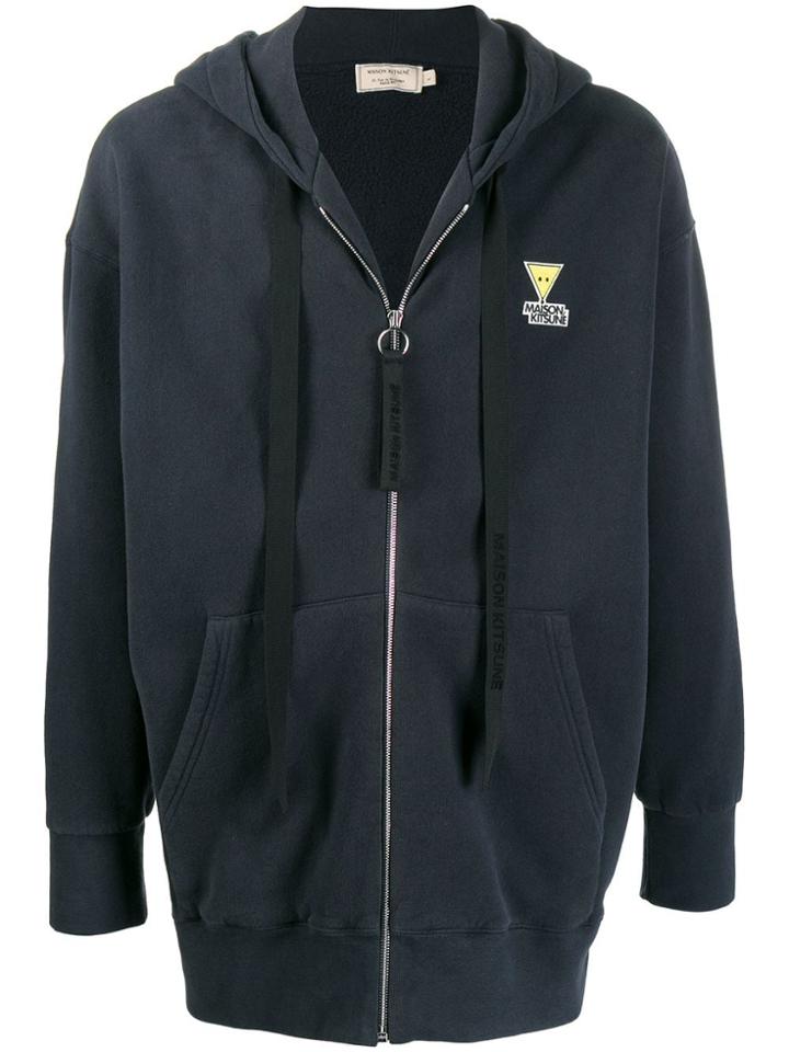 Maison Kitsuné Embroidered Logo Hoodie - Blue