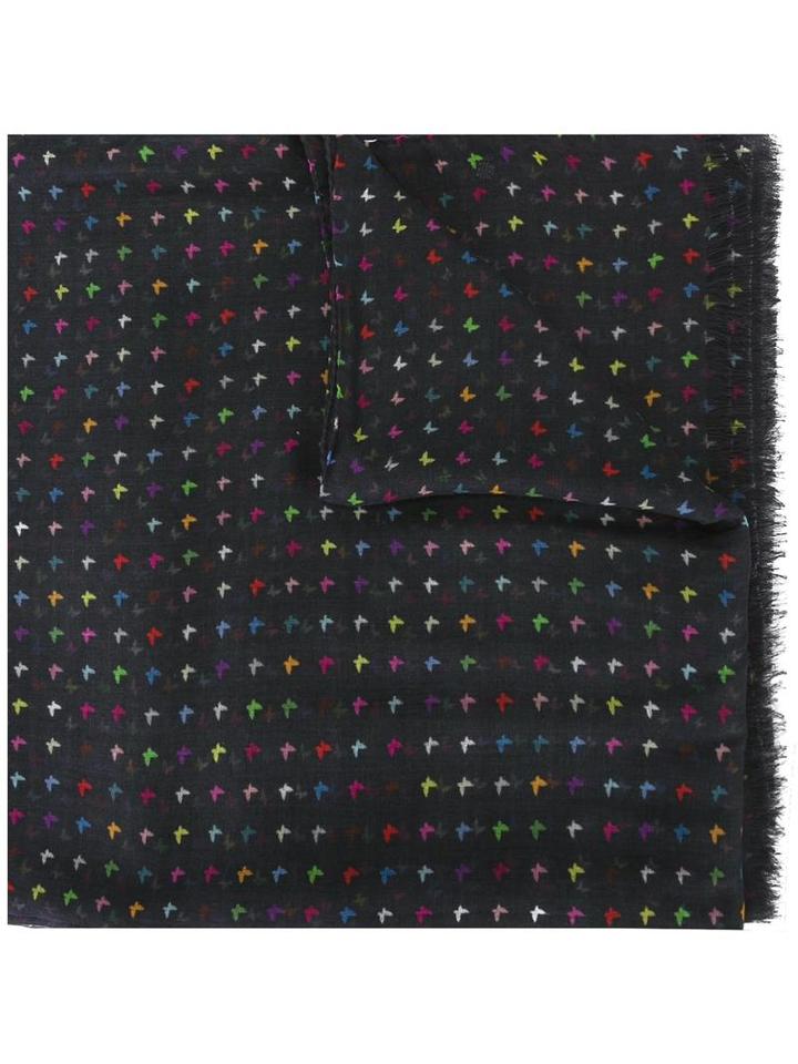 Fefè Butterflies Pattern Scarf, Adult Unisex, Blue, Modal