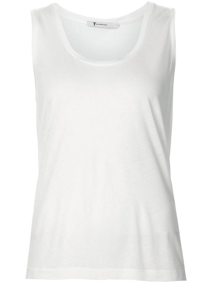 T By Alexander Wang Scoop Neck Tank Top, Women's, Size: Xs, White, Viscose