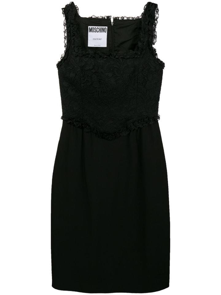 Moschino Pre-owned Lace Panel Short Dress - Black