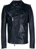 Dolce & Gabbana Zipped Biker Jacket - Blue
