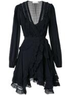 Zimmermann Ruffle Trim Wrap Dress - Blue