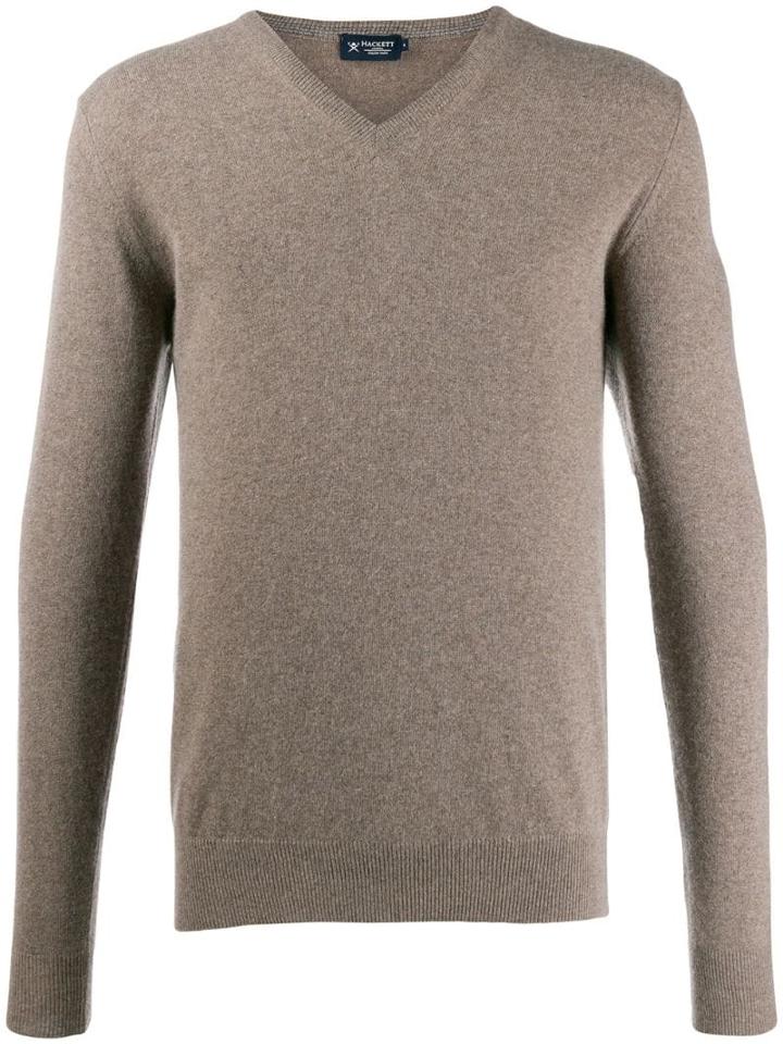 Hackett V-neck Knit Sweater - Brown