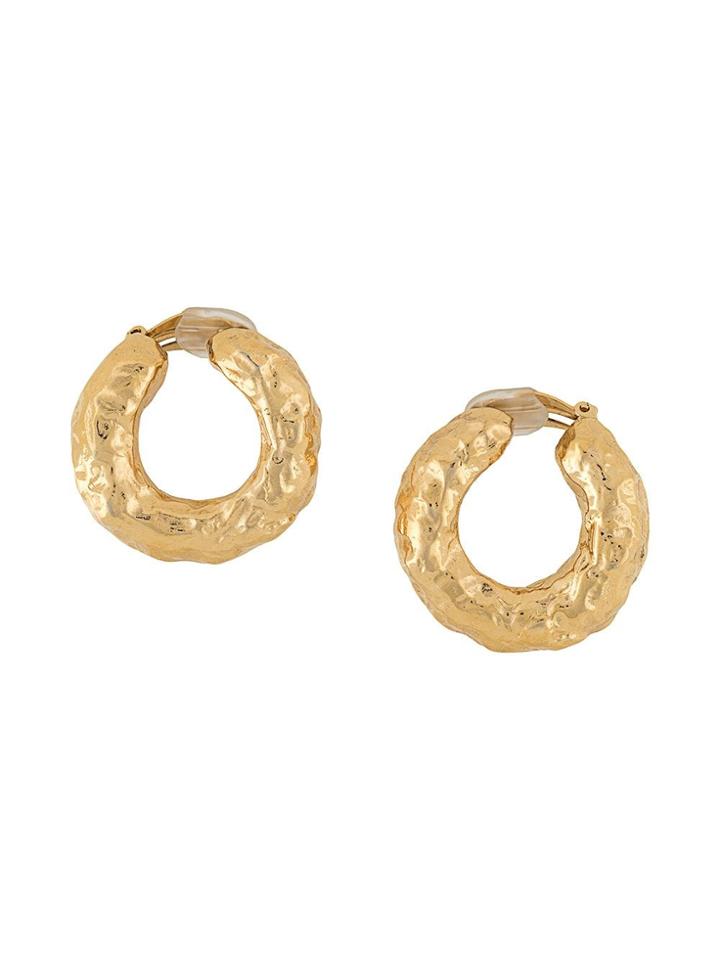 Yves Saint Laurent Pre-owned Hammered Art Loop Earrings - Gold