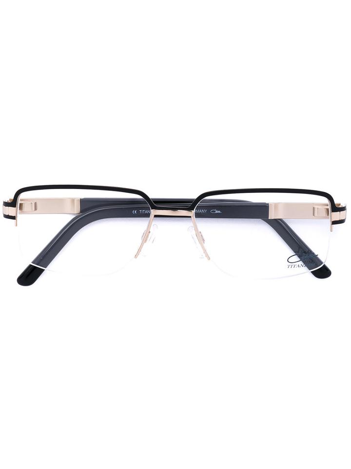 Cazal - Rectangle Frame Glasses - Men - Acetate/titanium - 54, Black, Acetate/titanium