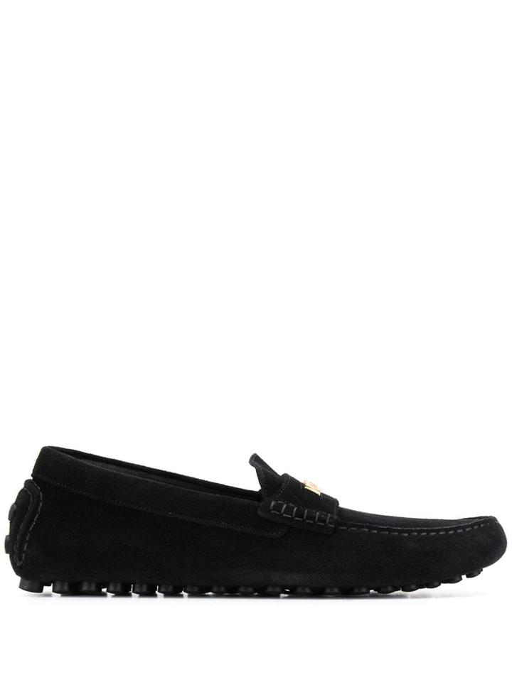 Moschino Logo Loafers - Black