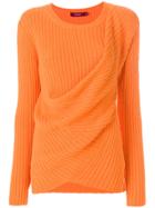 Sies Marjan Draped Rib Knit Sweater - Yellow & Orange