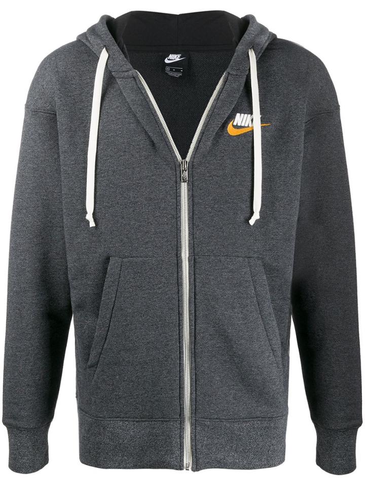 Nike Heritage Embroidered Logo Hoodie - Grey