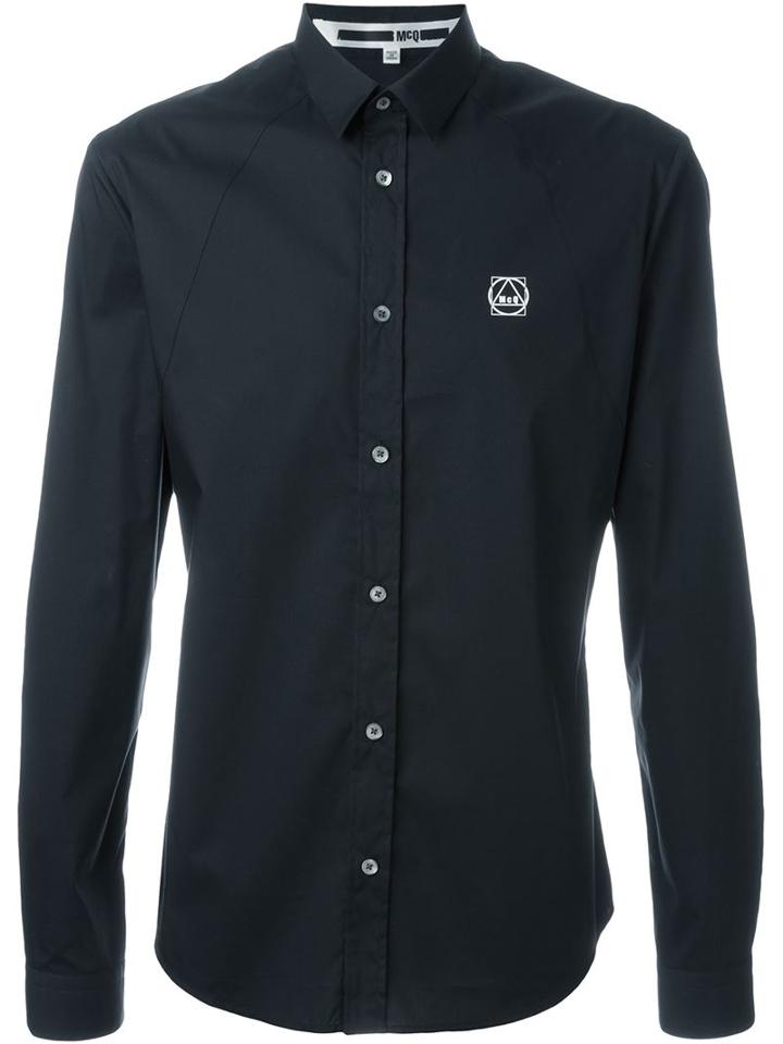 Mcq Alexander Mcqueen Harness Shirt, Men's, Size: 50, Black, Cotton/polyamide/spandex/elastane