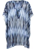 Brigitte V-neck Tie-dye Beach Dress, Women's, Size: G, Blue, Polyester
