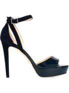 Jimmy Choo Kayden Sandals, Women's, Size: 40, Blue, Patent Leather/suede/leather