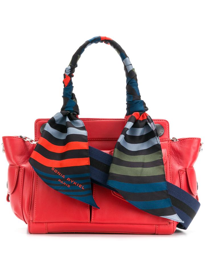 Sonia Rykiel Scarf Trim Handle Tote - Red