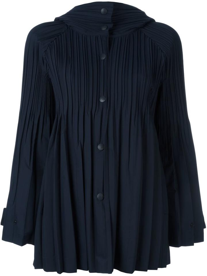 Pleats Please By Issey Miyake Pleated Jacket, Women's, Size: 4, Blue, Polyester