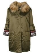 Bazar Deluxe Embroidered Sleeve Parka - Green
