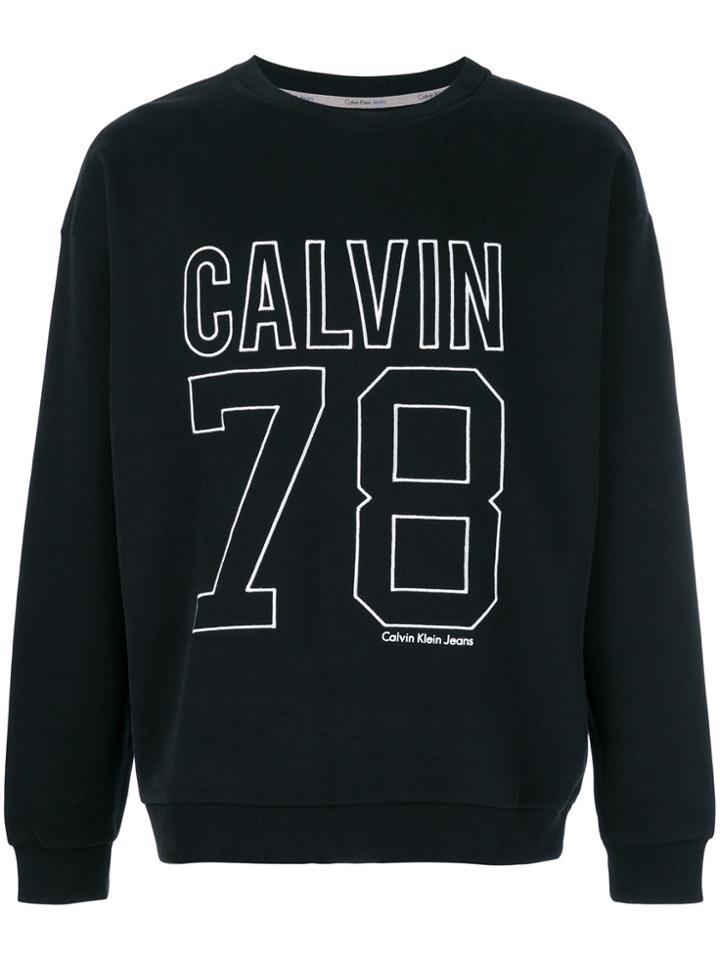 Calvin Klein Jeans Logo Embroidered Sweatshirt - Black