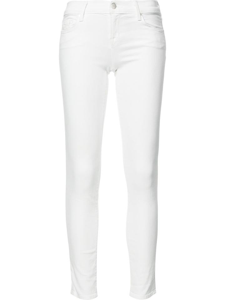 J Brand Cropped Super Skinny Jeans - White